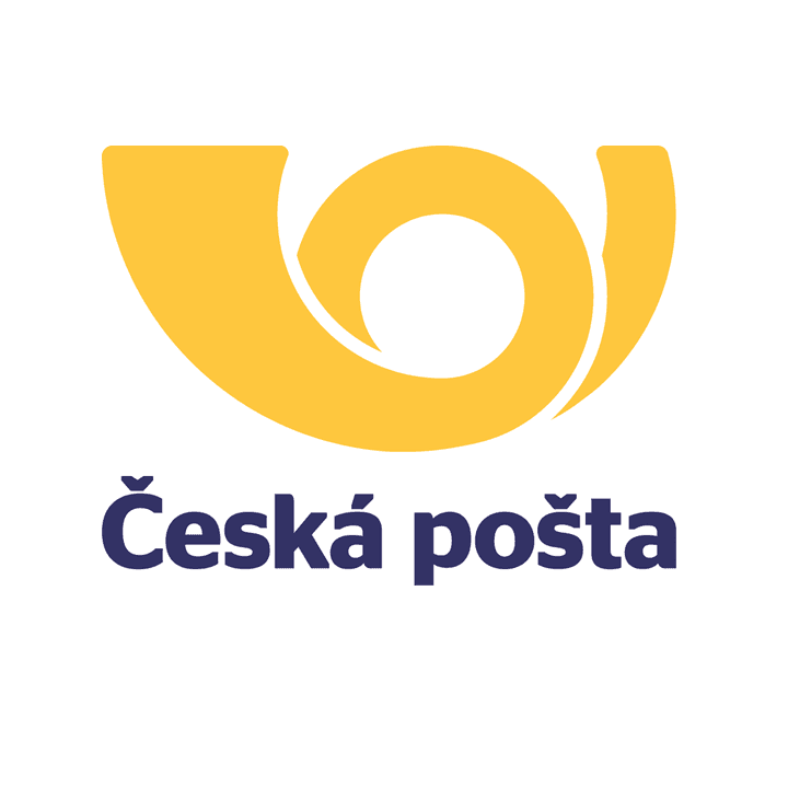 Logo České pošty, poskytovatel poštovních služeb v České republice.